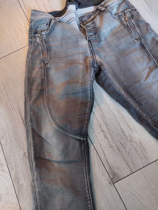 Spodnie jeansowe damskie toxik szare zwężane rozciągliwe rozmiar 38