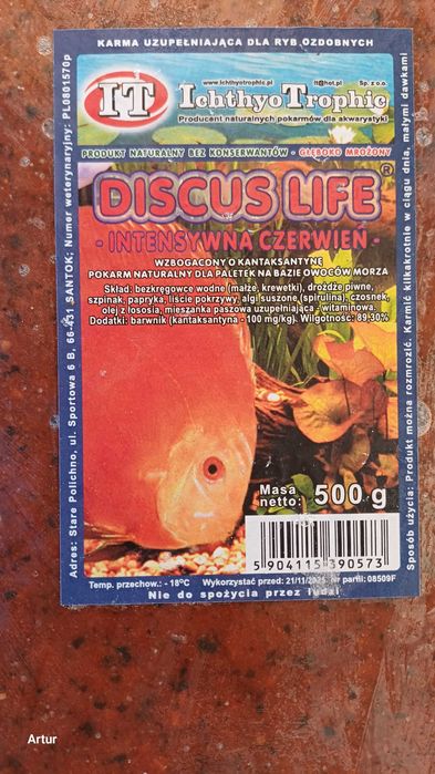 DISCUS LIFE - pokarmy mrożone dla paletek 500g