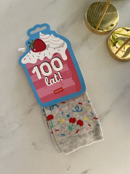 Skarpetki damskie 100 lat urodzinowe 35-40 Nowe z metkami