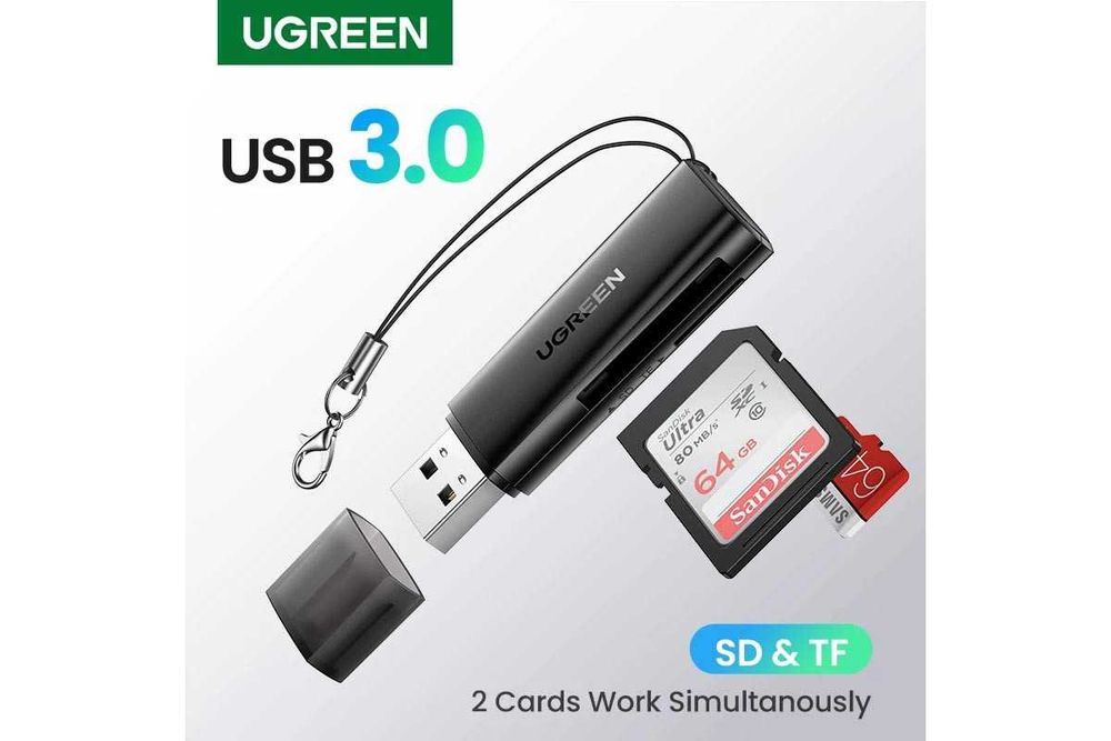Картрідер UGREEN CM264 USB 3.0 to SD/microSD 5 Гбіт Black (60722)