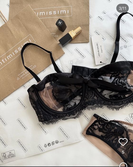 Intimissimi преміум шовк бюстгалтер бандо трусики набір,оригінал,люкс