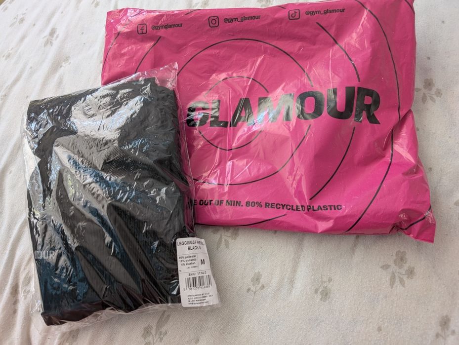 Nowe Legginsy gym glamour fake BBL r.M (czarne)