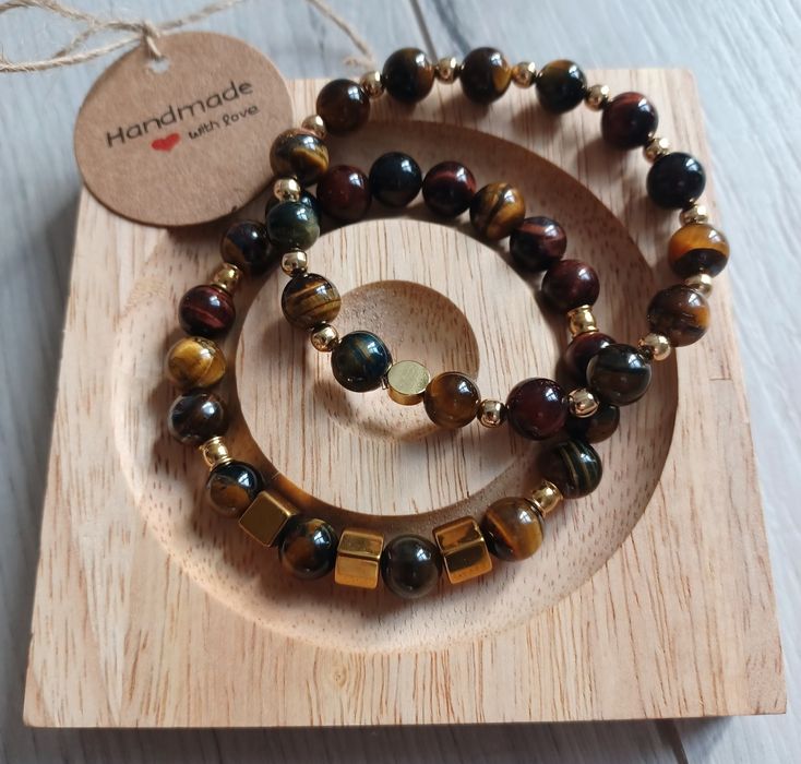 Bransoletka 2w1 z kamienia naturalnego Handmade