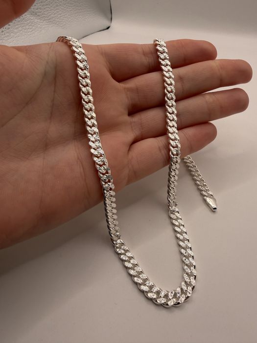 Srebrny łańcuszek łańcuch 925 50 cm pancerka srebro 925