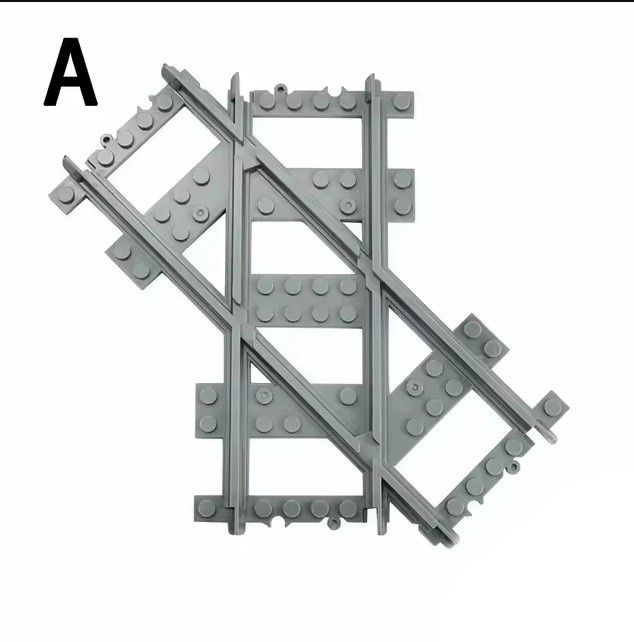 Poczwórne skrzyżowanie Lego - pociąg 60337, 60336, 60198, 60197, 7939