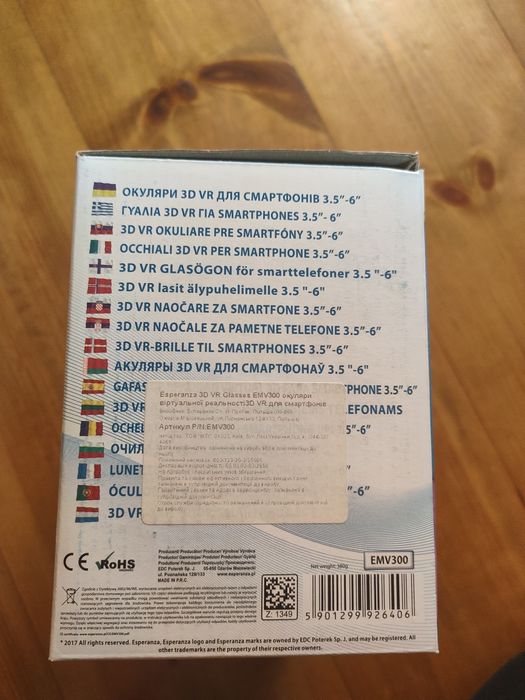 Очки віртуальної реальності Esperanza 3.5''-6'''