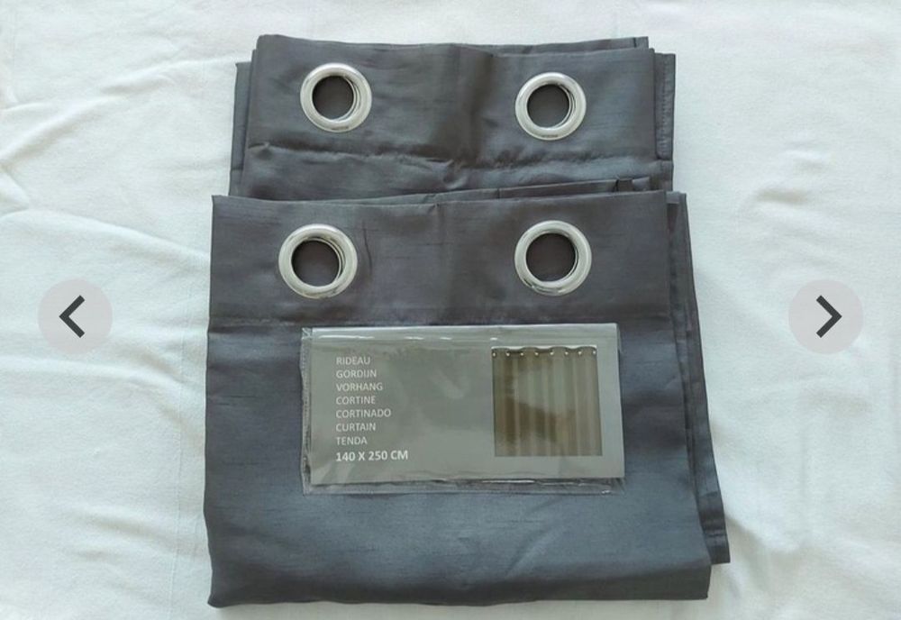 Cortinados 140cmx250cm brancos, cinzento, amarelo e diversos tecidos