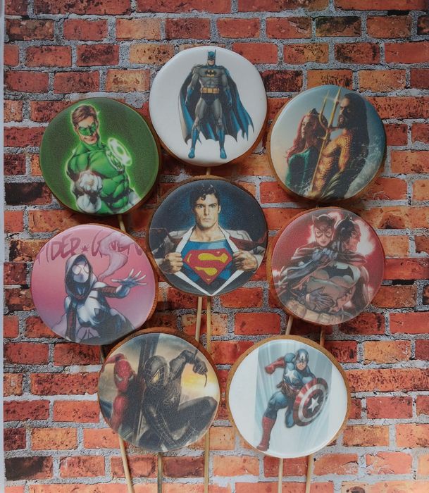 украшения для торта  Супергерои, пряничные топперы с героями Марвел