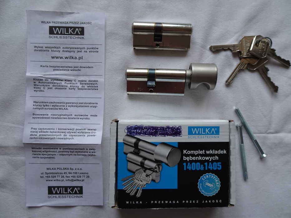 Wilka komplet wkładek bębenkowych W235 klasa C 1400&1405 klucze zamek
