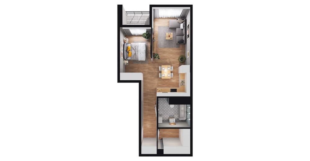 1-pokojowe mieszkanie 53m2 + loggia Bezpośrednio