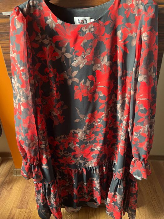 Sukienka letnia na podszewce, rozmiar 42