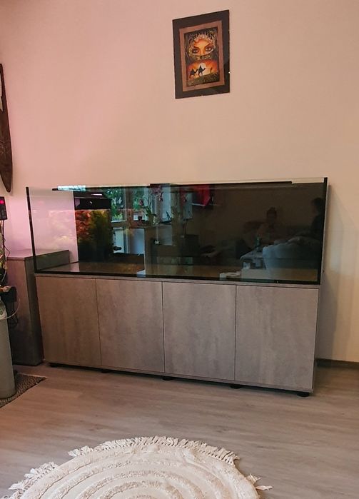 Zestaw akwariowy 150x50x60 akwarium szafka pokrywa alu