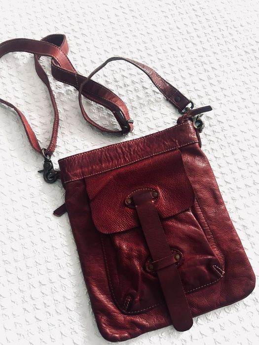 Burgund bordo listonoszka skorzana venezia nowa