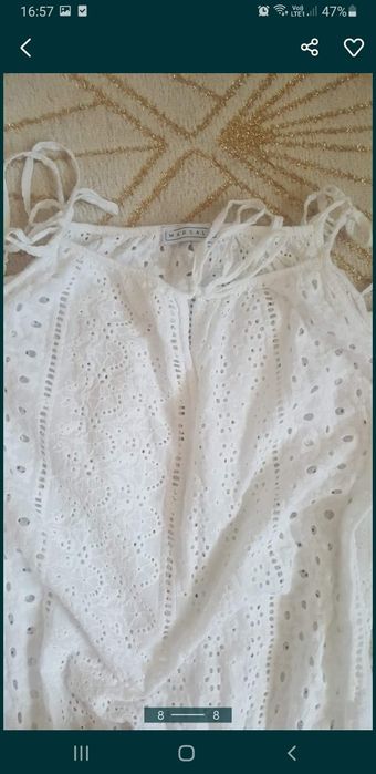 Biała damską ażurowa sukienka Marsala stan idealny rozmiar uniwersalny