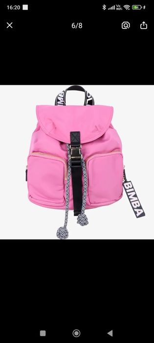 Hit Plecak Lola damski nylon logo Bimba róż Pink A4