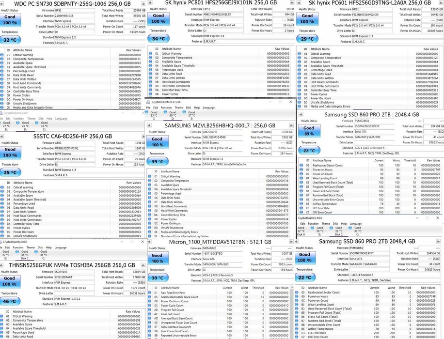 2.5 M.2 NVME SSD диск 250GB 500GB 1TB 2TB Samsung WD Crucial
