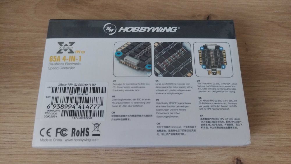 Regulator napięcia ESC Hobbywing XRotor FPV AM32 65A