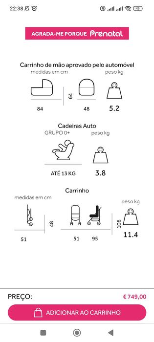 Carrinho de bebê Peg Perego (Trio)