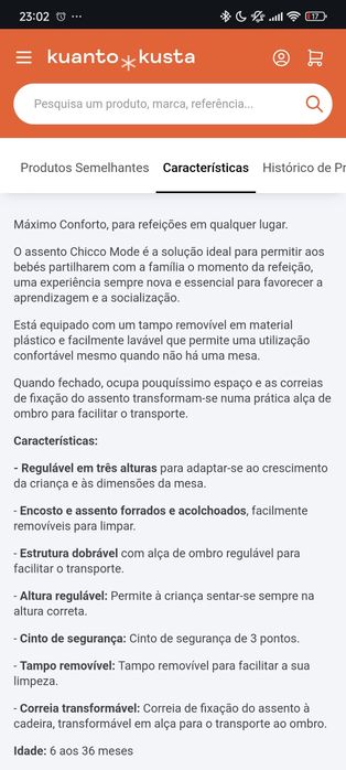 Cadeira alimentação portátil - CHICCO MODE FANCY