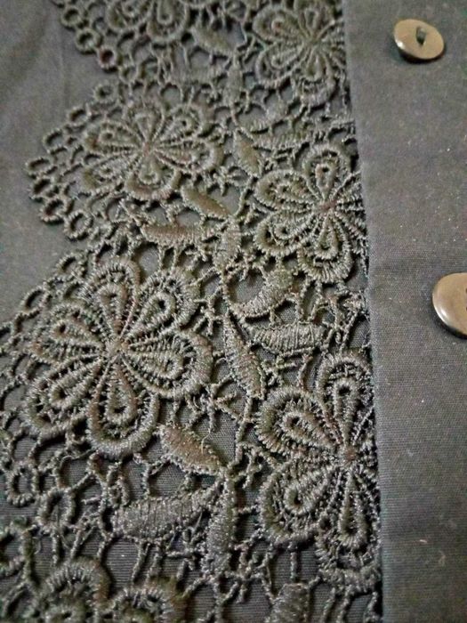 Жіноча бавовняна рубашка з кружевом р.46-48