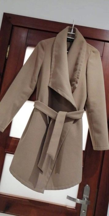 Plaszcz beżowy damski szlafrok S