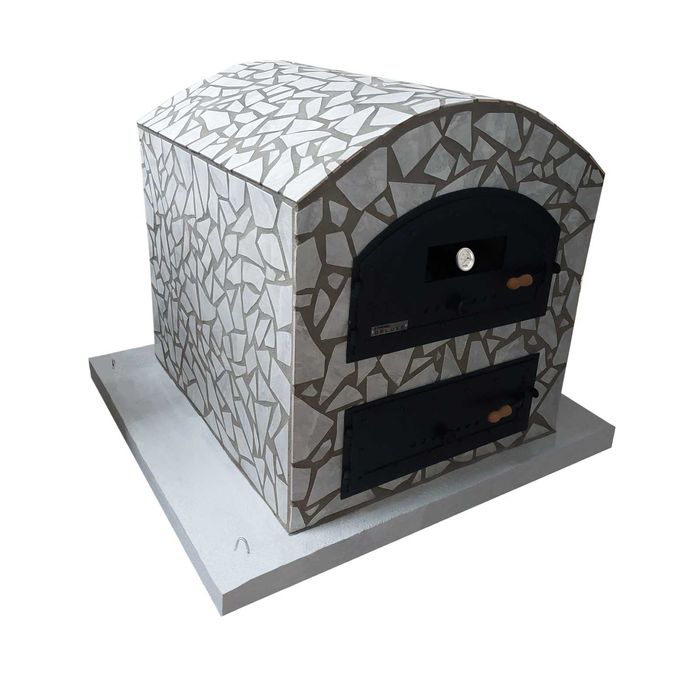 DUO XXL piec chlebowy do pizzy niebezpośrednio dopalany płytki granit