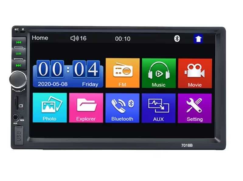 Rádio 2 Din, 7`Polegadas, Bluetooth, Usb, Novo