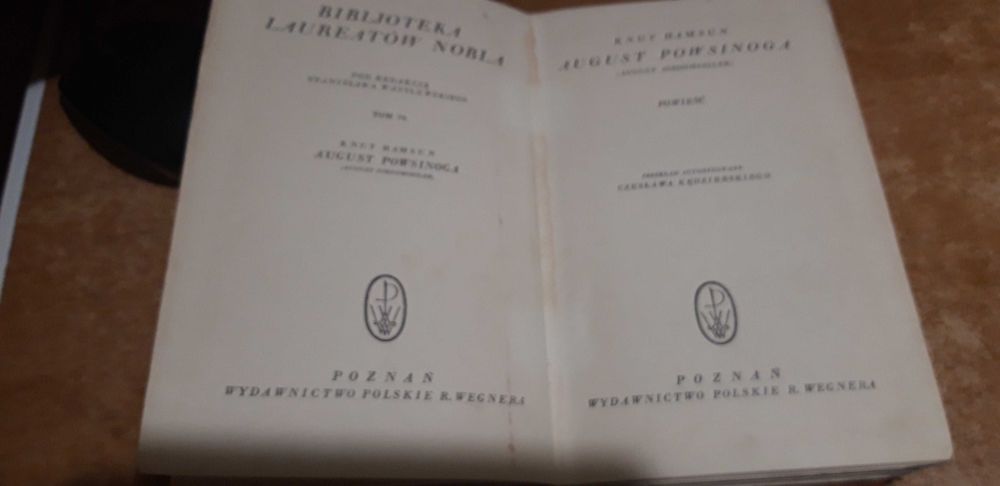 August  Powsinoga -K.  Hamsun- P-ń 1931, oryg. opr. Bibl. L. Nobla