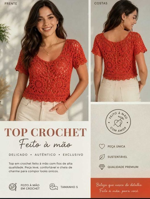 Roupa feita à mão em cochet e tricot