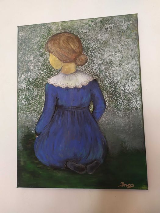 Obraz, akryl "Blue dress girl"