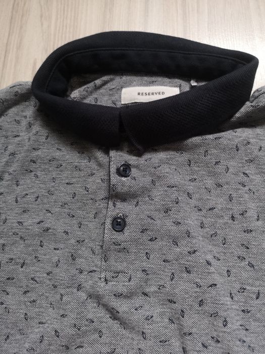 Szara koszulka polo męska RESERVED rozmiar L