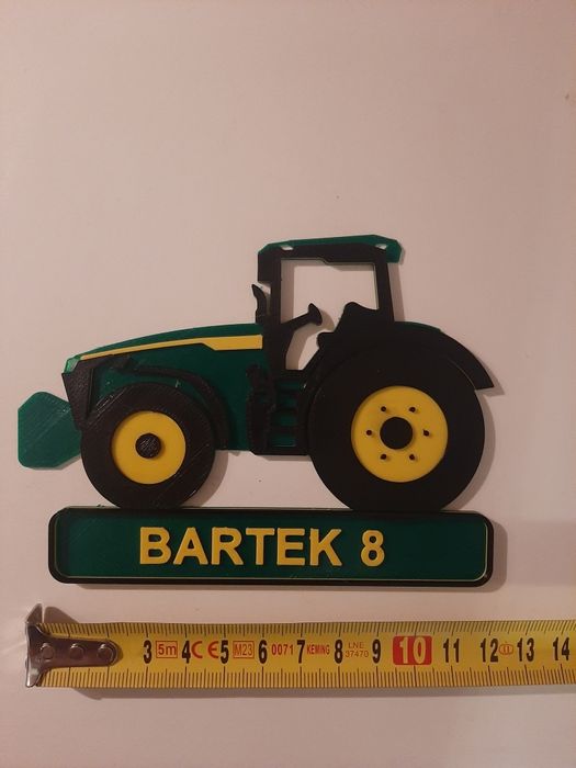 John Deere traktor tabliczka na tort ozdoba