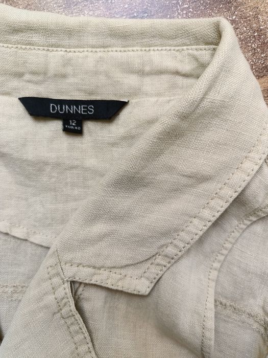 LEN Dunnes  buzka kamizelka Boho Hippie eko bezrękawnik safari retro top lniana eko natura