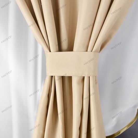 Komplet firana i zasłony beżowe 150x400
