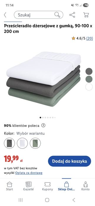 Prześcieradło z gumką 90-100×200