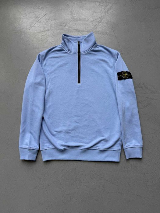 Білий зіп світшот на блискавці Stone Island Кофта Стон Айленд Світшоти