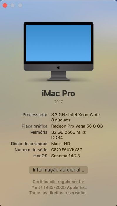 iMac Pro - 2017 - 32Gb RAM - 1TB SSD