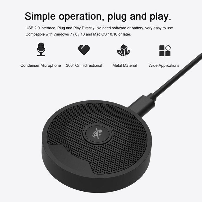 Mikrofon konferencyjny USB UM10 360 stopni dookólny mikrofon