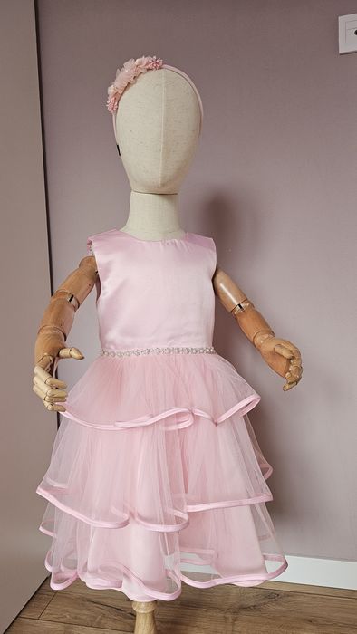 Дитяча святкова пишна фатинова рожева сукня Барбі 110 116 122 128