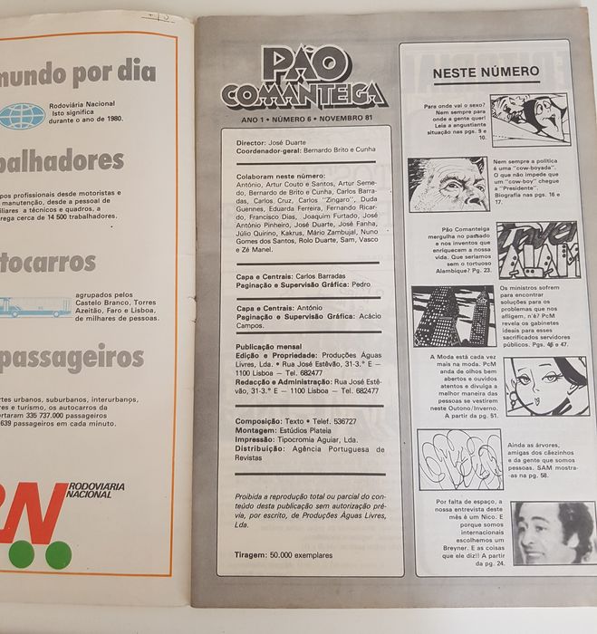 Revista pão com manteigs 1981