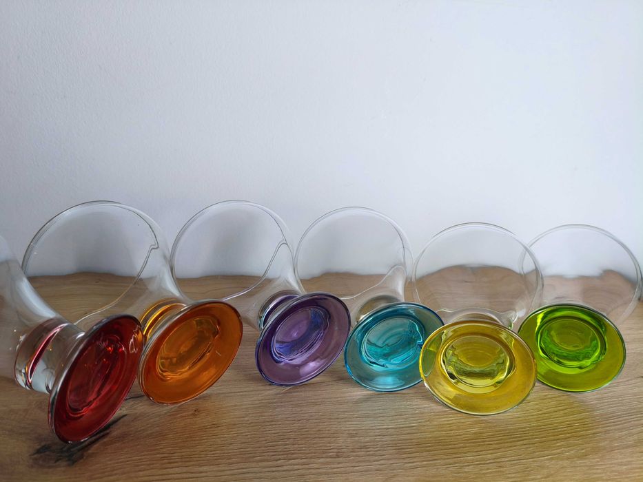 Pucharki na desery lody z kolorowym dnem zestaw 6szt