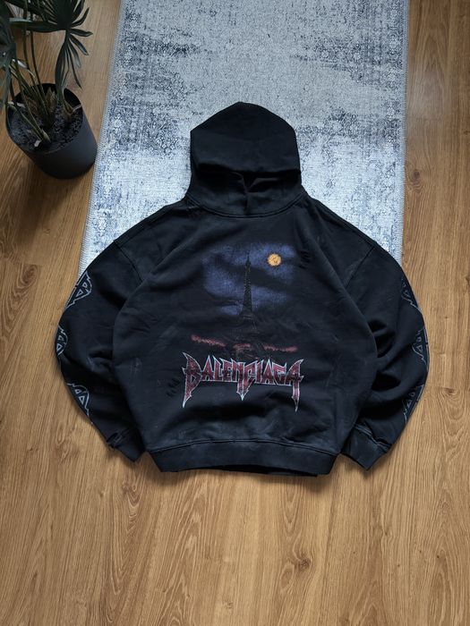 Худі Balenciaga paris distressed hoodie баленсіага кофта оверсайз boxy
