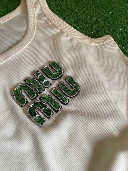 Top Miu Miu Letras Verdes