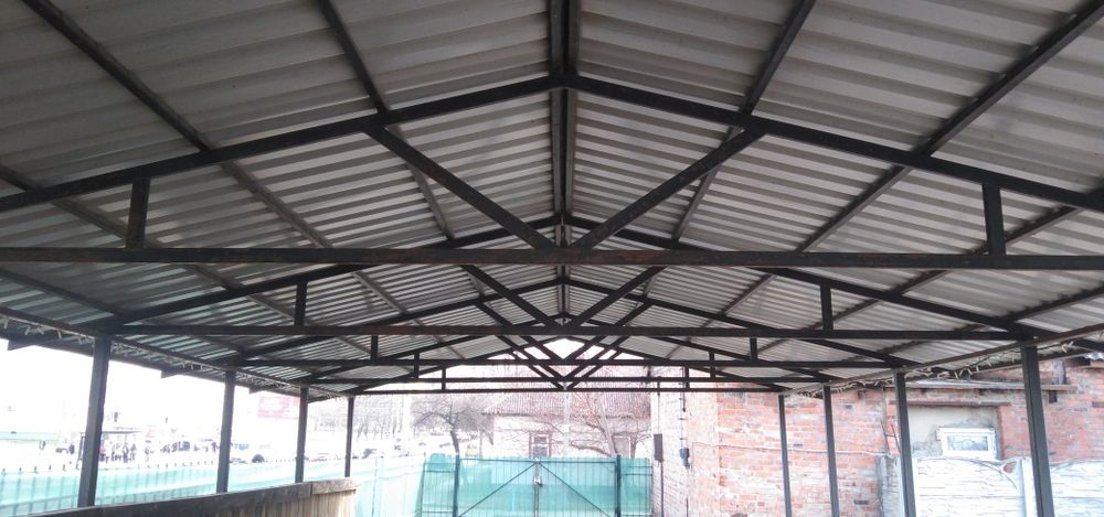 Навес двухскатный для гаража и т.д