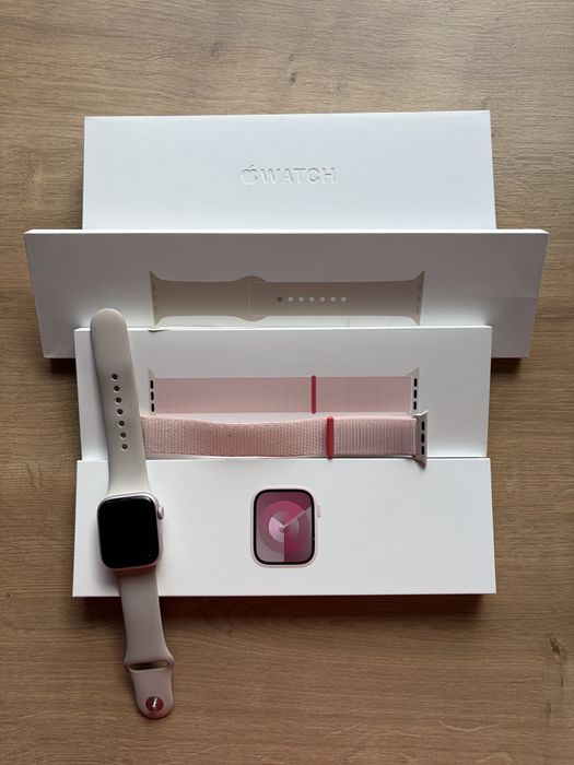 Apple watch series 9  41mm pink różowy, dodatkowy pasek