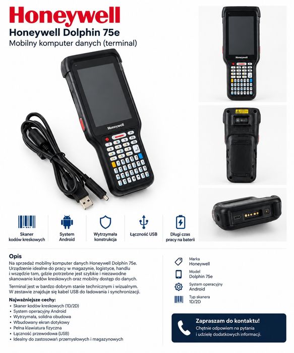 Terminal mobilny Honeywell Dolphin 75e