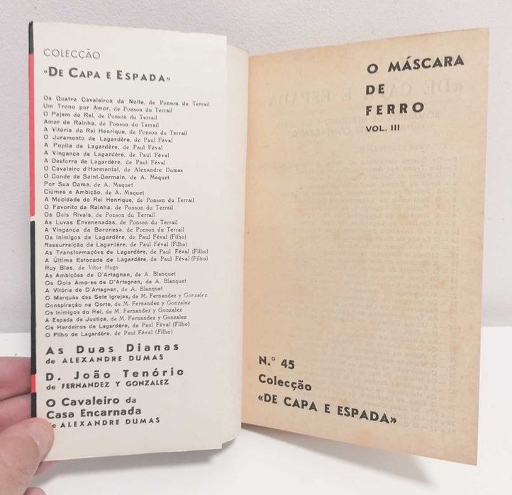 O Máscara de Ferro (3 volumes), de E. Ladoucette (1965)