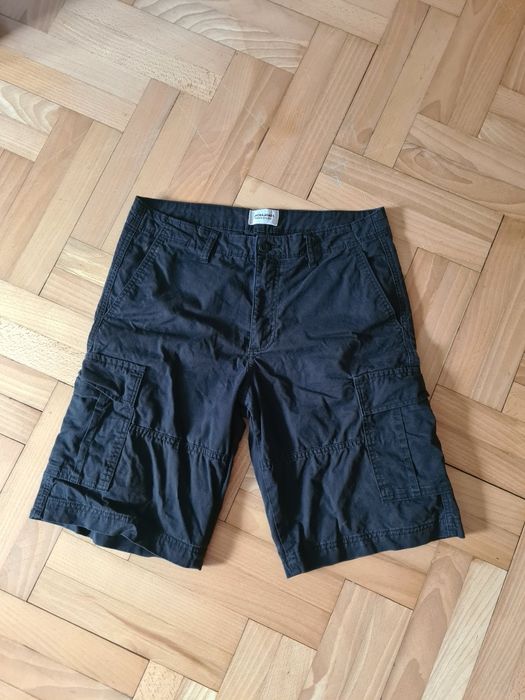 Krótkie spodenki szorty cargo bojówki czarne Jack&jones M