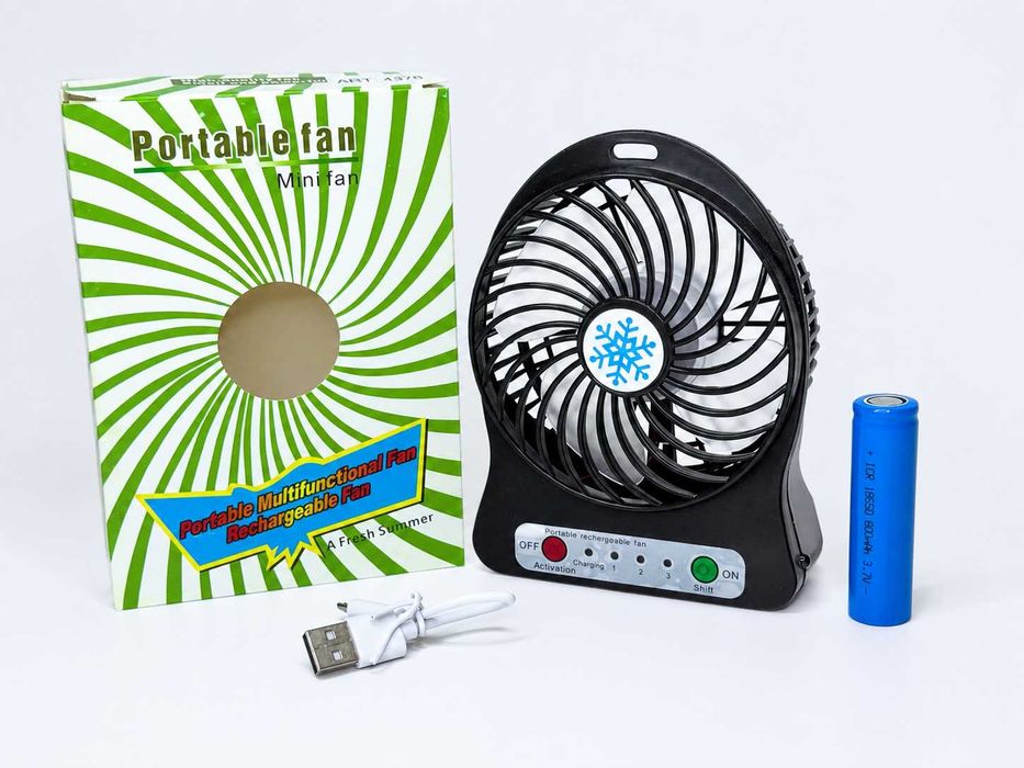Міні вентилятор настільний Mini fan XSFS-01 з акумулятором 18650
