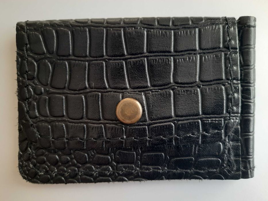 Затискач з натуральної шкіри ручної роботи